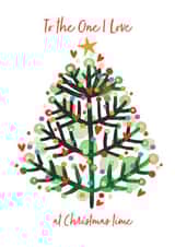 contemporary Christmas card for the One I Love with a funky Christmas tree image created by REBECCA MCCULLOCH