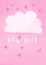 Cute New Baby Card - Baby Girl - Cloud Mobile created by Sian Moore Illustration
