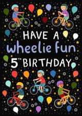 Cute 5th Birthday Card - Bikes - For Him created by Pear Tree Press