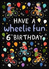 Cute 6th Birthday Card - Bikes - For Him created by Pear Tree Press