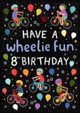 Cute 8th Birthday Card - Bikes - For Him created by Pear Tree Press