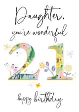 Classic Birthday Card - 21st - Wonderful Daughter created by Katie Phythian Design