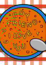 Cute Valentine's Day Card - Boyfriend - Alphabet Soup created by TeePee Creations