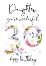 Classic Birthday Card - 30th - Wonderful Daughter created by Katie Phythian Design