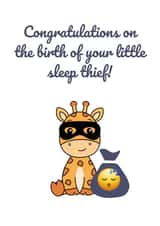 Sleep Thief New Baby Card created by Michelle Davison