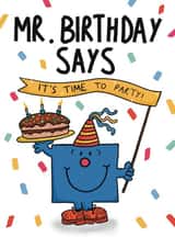 Cute Birthday Card - Mr. Birthday Card - Mr. Men created by Mr. Men