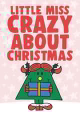 Cute Christmas Card - Little Miss Crazy About Christmas - Mr. Men created by Mr. Men