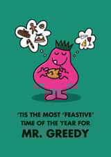 Funny Christmas Card - Mr. Men - Mr. Greedy created by Mr. Men