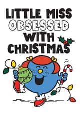 Cute Christmas Card - Mr. Men - Little Miss Obsessed With Christmas created by Mr. Men