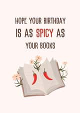 Funny Birthday card for spicy book lover created by Pixel Elf