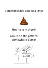 Cute motivational card - never give up - for loved ones or reminder to yourself created by NoseArt Designs