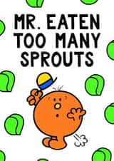 Funny Christmas Card - Mr. Men - Too Many Sprouts created by Mr. Men