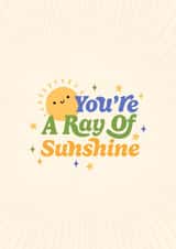 Cute Love & Friendship Card - You're A Ray Of Sunshine - Sun created by Kamiya Chirodian