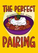 Cute Valentine's Day Card - Strawberries and Cream - Perfect Pairing created by TeePee Creations