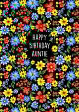 Pretty Birthday Card - For Auntie - Floral Design created by Poppy & Mabel 