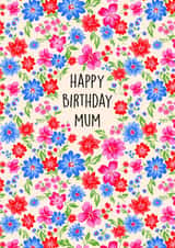 Pretty Birthday Card - Flowers - For Mum created by Poppy & Mabel