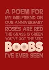 Rude Anniversary Card - For Girlfriend - Roses are Red created by Blind Faith