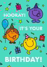 Cute Birthday Card - Mr. Men - Hooray! created by Mr. Men