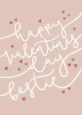 Cute Galentines Card - Typography - Best Friend created by Hope Olivia Illustrations