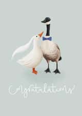 Geese Wedding Day Card - Congratulations created by Hope Olivia Illustrations