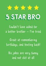 Funny Birthday Card - For Brother - Star Rating created by Sunny side Studios