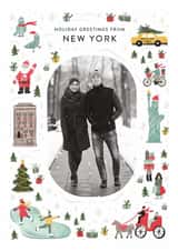 Cute Christmas Card - Holiday Greetings From New York created by Laura Bercovich