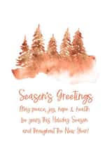 watercolor pine trees -Season's Greetings card created by preeta varkey