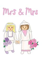 Cute Wedding Card - Mrs & Mrs - Playmobil created by You've Got Pen On Your Face
