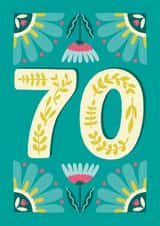 70th Birthday Card - A lovely colourful happy 70th birthday card! created by Josie Gledhill