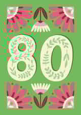 80th Birthday Card - Bright & Bold 80th Birthday Card - Grandma/Nanna/Nanny/Gran created by Josie Gledhill