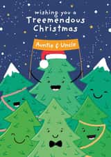 Cute Christmas Card - For Auntie & Uncle - Tree Pun created by Macie Dot Doodles