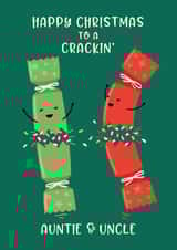 Cute Christmas Card - For Auntie & Uncle - Cracker Pun created by Macie Dot Doodles