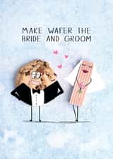 Cute Wedding Card - Wafer - Bride And Groom created by LAURA TRUBY DESIGNS