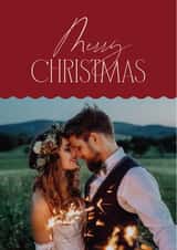 Personalised Christmas Photo Card created by Owl and Toad - Classic Christmas Card - Modern Typography - Scalloped Border