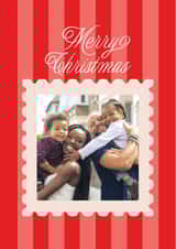 Personalised Christmas Photo Card created by Owl and Toad - Classic Christmas Card - Bright Stripes