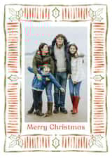 Personalised Christmas Photo Card created by Cindy Reynolds - Classic Christmas Card - Striped Holly Border