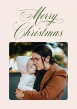 Personalised Christmas Photo Card created by Owl and Toad - Classic Christmas Card - Pretty Pink Frame