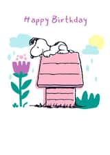 Adorably Cute Snoopy Happy Birthday Card – For Her – Peanuts created by Danilo