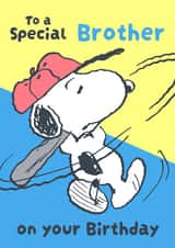 Special Brother Birthday Card – Snoopy Baseball Fun created by Danilo