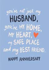 Cute Anniversary Card - For Husband - My Safe Place created by Sweetlove Press