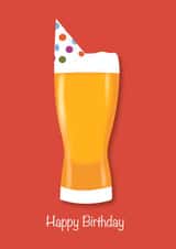 Funny birthday card - Beer - Party hat created by DBD Designs