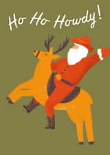Cute Christmas Card - Western Santa created by Jenna Holcomb
