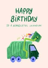Cute Birthday Card - Grandson - Rubbish Truck created by Carla Ellis
