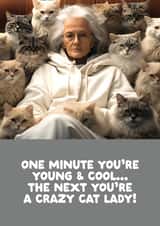 Funny Birthday Card - Crazy Cat Lady created by Filthy Sentiments