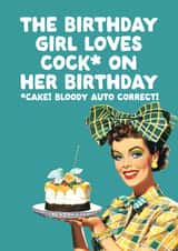 Funny Birthday Card - For Her - Autocorrect created by Filthy Sentiments