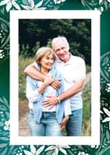 Personalised Christmas Photo Card created by Jenna Holcomb - Pretty Christmas Card - Poinsettias