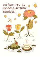 Cute Birthday Card - Frog Pun - Cake created by Rebekah Klimuck