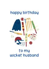 Funny birthday card for your husband - cricket themed. created by Rachey Jay Crafts