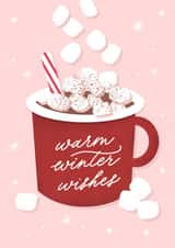 Cute Christmas Card - Hot Chocolate - Warm Winter Wishes created by Laura Bercovich