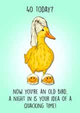 Cute 40th Birthday Card - Duck - Old Bird created by Poppy & Mabel 